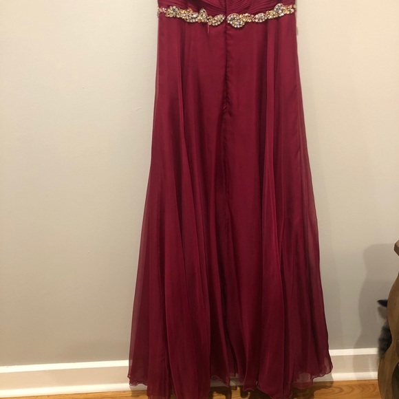 Beaded Strap Raspberry Gown - Picture 7 of 11